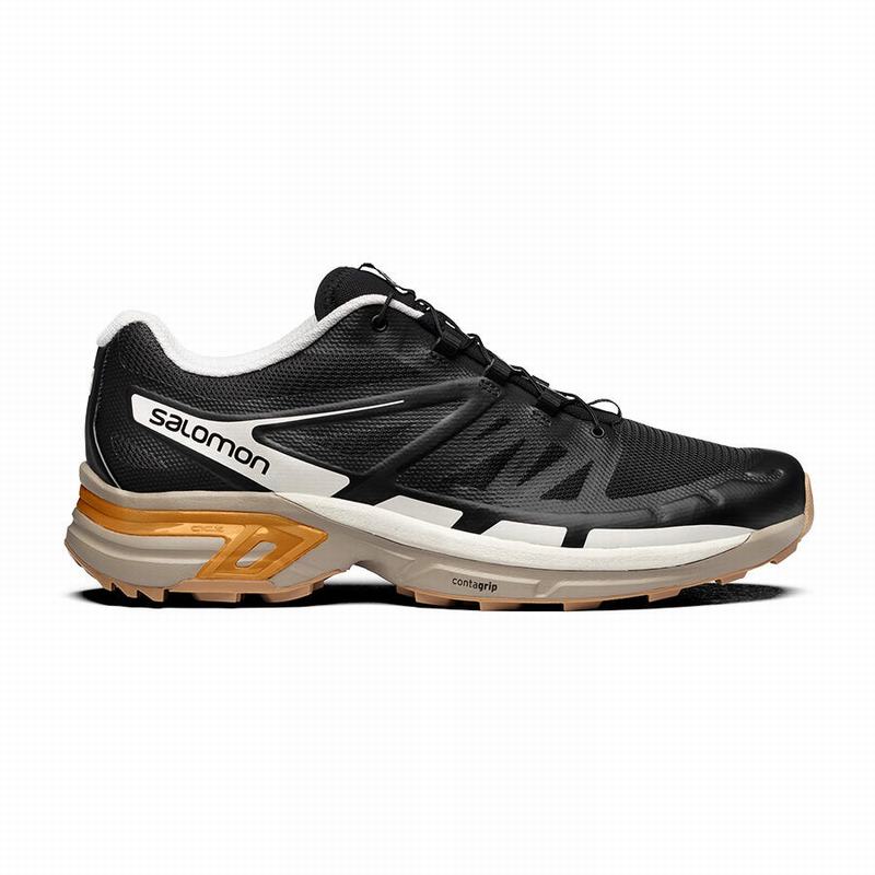 SALOMON UK XT-WINGS 2 - Mens Trail Running Shoes Black/Gold,WTQP51092